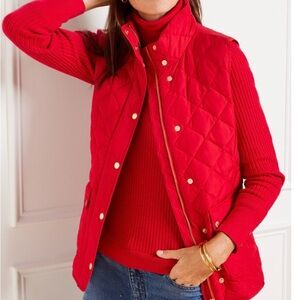 Talbots Vibrant Red Quilted Vest